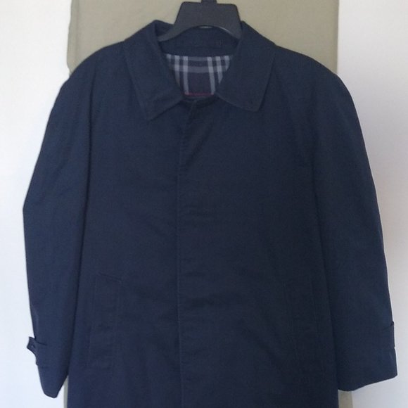 Vintage Mens Burberry Trench Coat 38 Short Blue